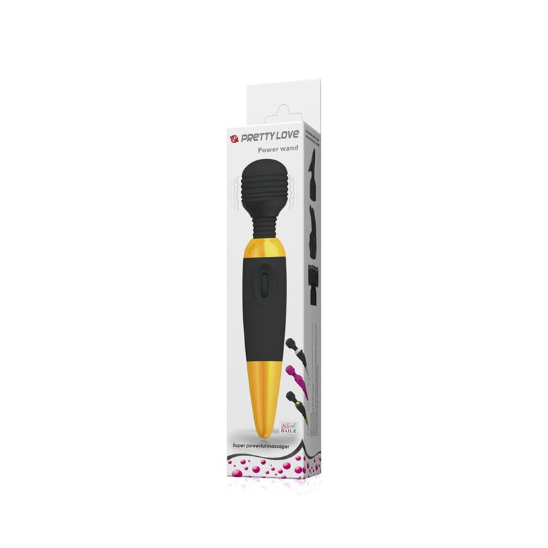 Pretty Love Masajeador Power Wand Negro y Dorado