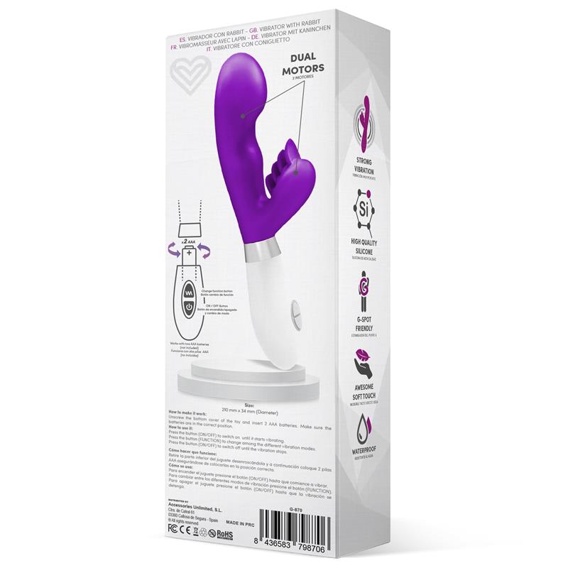 Sliper Vibrador Conejito Silicona Purpura