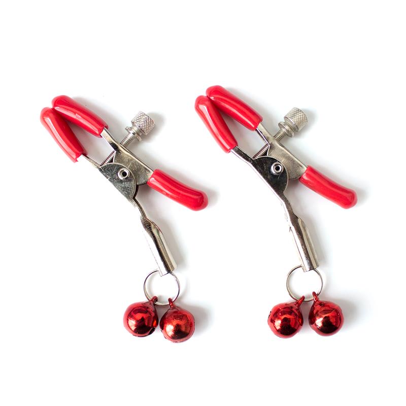 Pinzas para Pezones con Cascabeles Metal Rojo