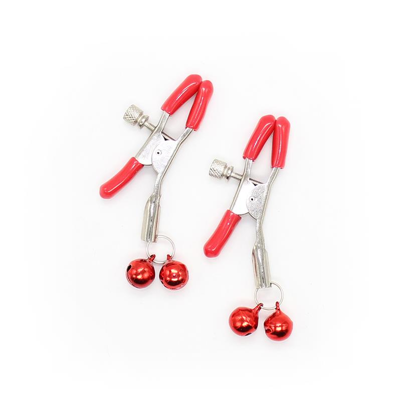 Pinzas para Pezones con Cascabeles Metal Rojo