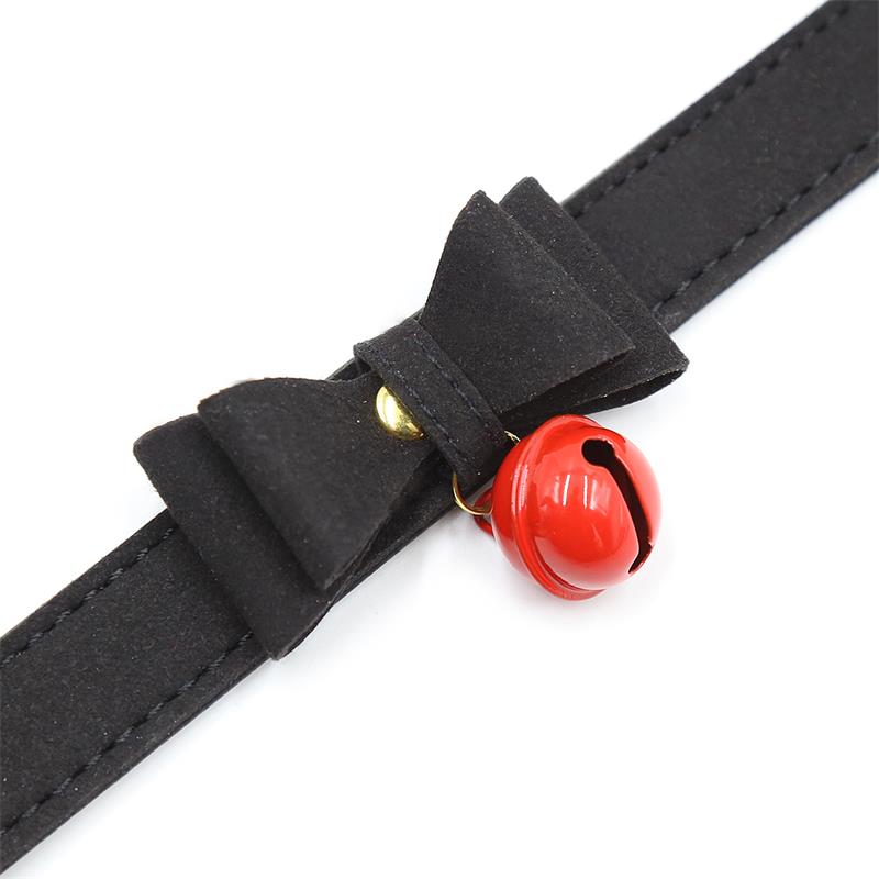 Collar con Lazo y Cascabel 44 cm Negro Rojo