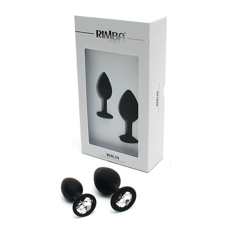 Set de 2 Plugs con Joya Berlin Negro