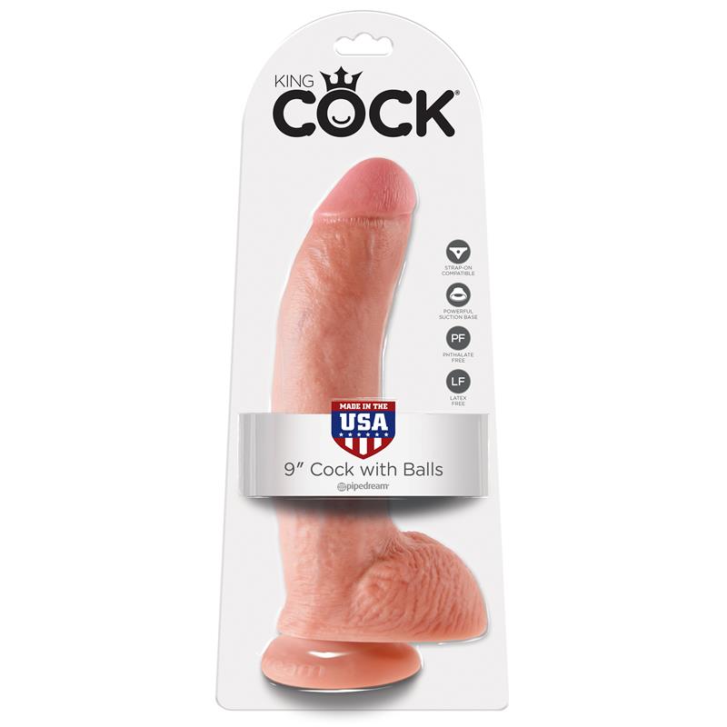 King Cock Pene con Testiculos de 9 Color Natural