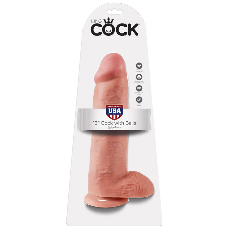 King Cock Pene con Testiculos de 12 Color Natural