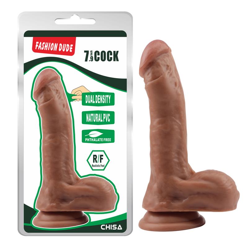 Dildo Dual Density Fashion Dude 205 x 45 cm Bronceado