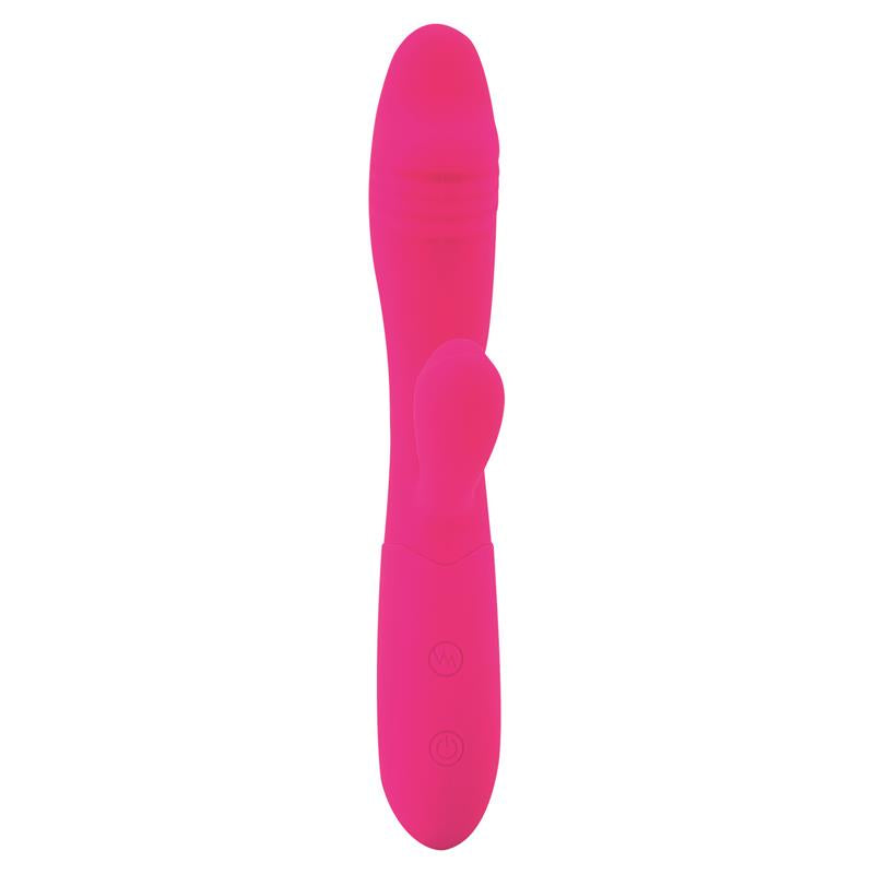 Candy Vibrador con Conejito Punto G USB Silicona Fucshia