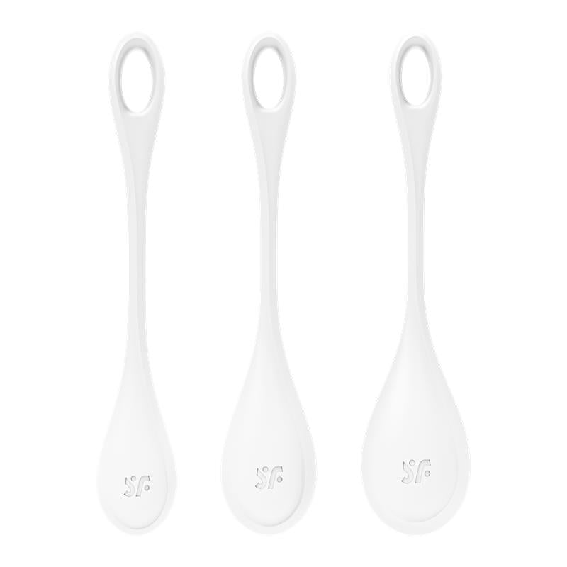 Set 3 Bolas Suelo Pelvico Yoni Power 1 Blanco