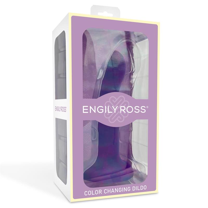 Dildo que Cambia de Color de Purpura a Rosa Talla M 17 cm