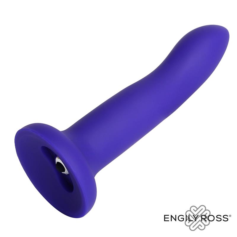 Dildo con Vibracion que Cambia de Color Azul a Purpura Talla M 17 cm