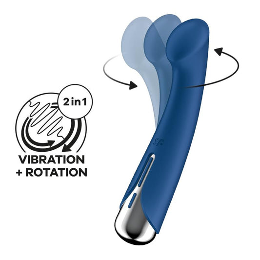 Spinning G Spot 1 Vibrador y Rotador Azul