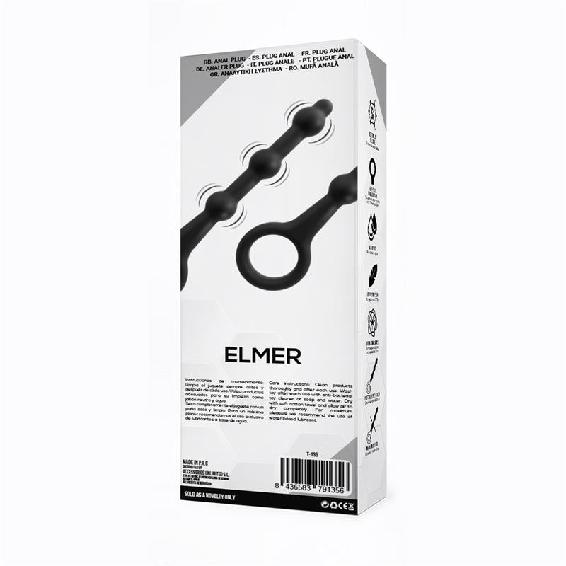 Elmer Plug Anal con Aro de Facil Extraccion Silicona Negro