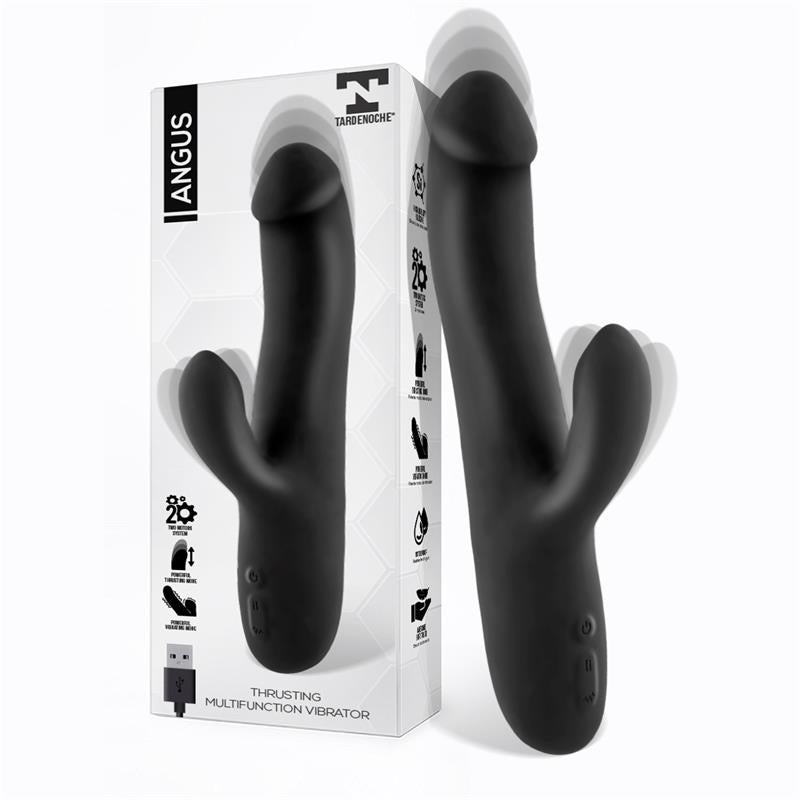 Angus Vibrador con Funcion de Movimiento Thrusting 2 Motores Silicona USB