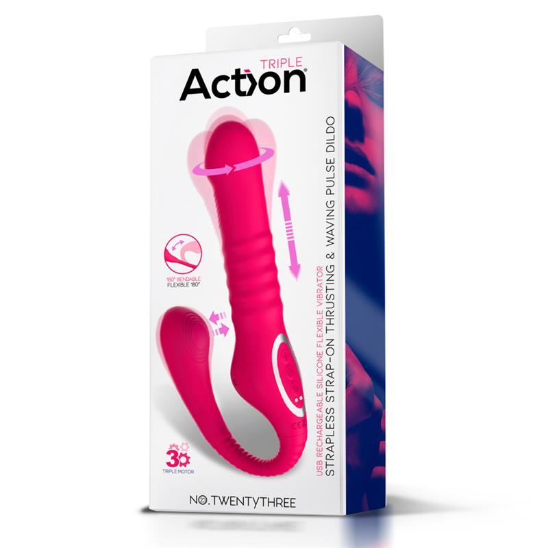 No TwentyThree Vibrador Doble con Pulsacion y Thrusting Flexible 180º