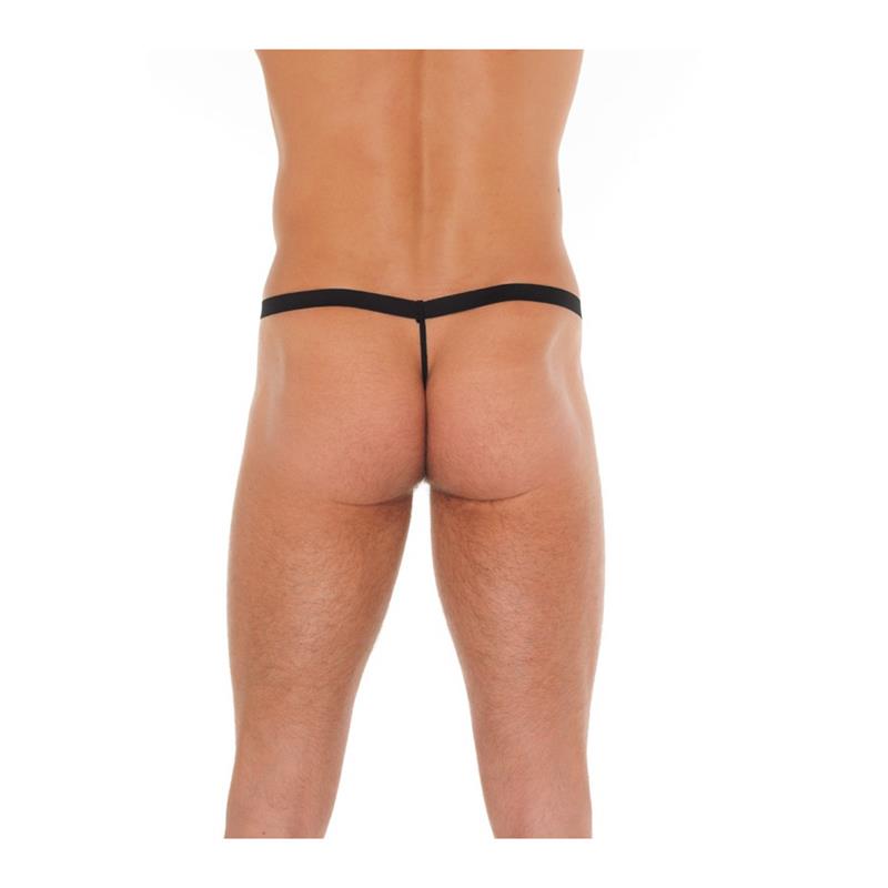 Tanga con Cremallera Negro Talla unica