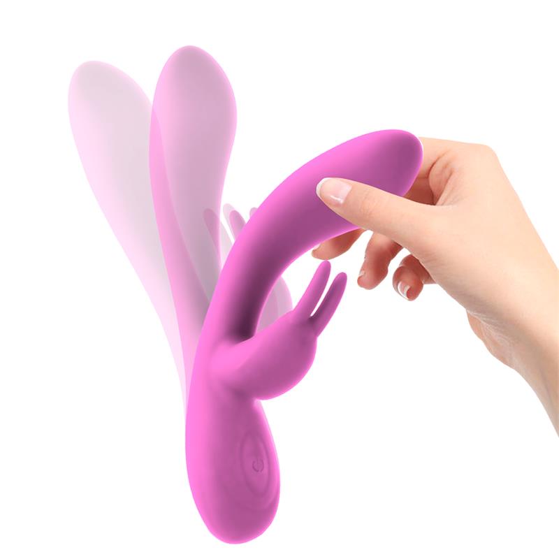 Mauve Vibrador Unibody Silicona Liquida USB Rosa