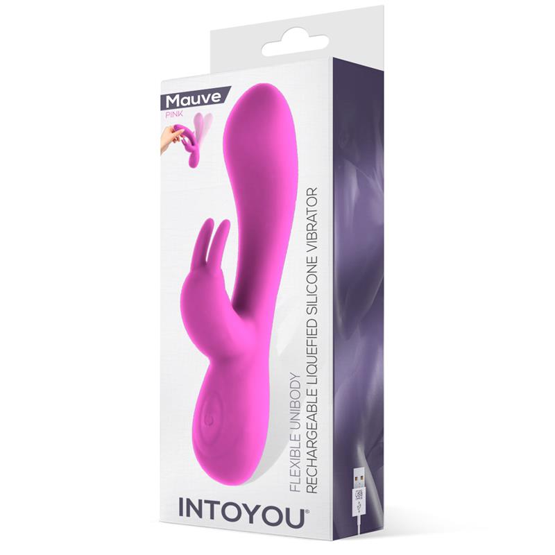 Mauve Vibrador Unibody Silicona Liquida USB Rosa