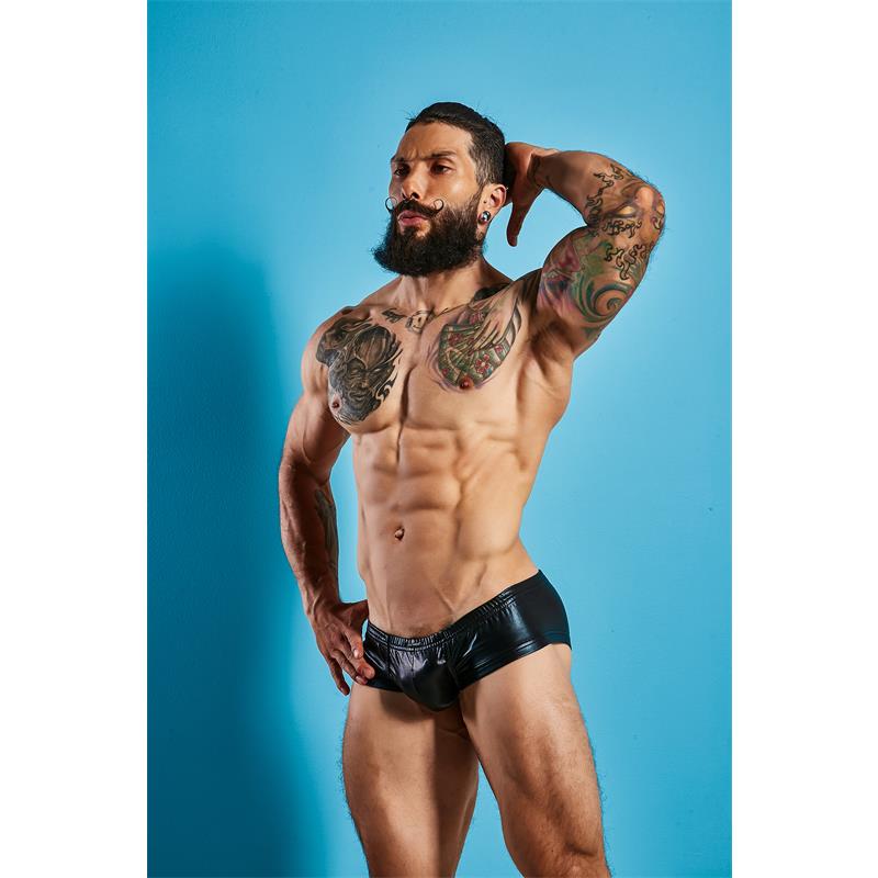 C4M10 Boxers Tipo Shorts Leatherette Negro