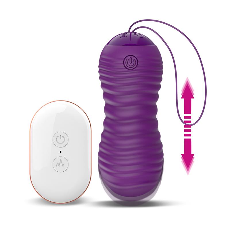 Orio Huevo Vibrador y Movimiento Telescopico Up and Down Control Remoto Purpura