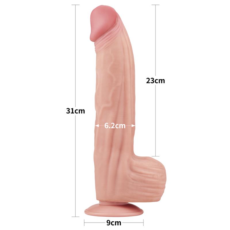 Dildo Dual Layer Piel Retractil 12