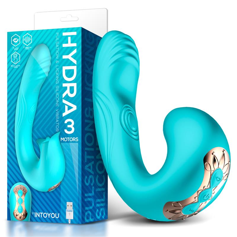 Hydra Vibrador con Pulsacion y Lengua Estimuladora de Clitoris 3 Motores USB