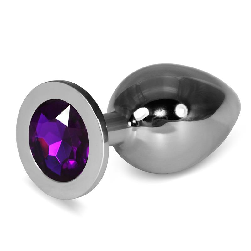 Plug Anal Metal RoseBud Classic con Joya Purpura Talla L