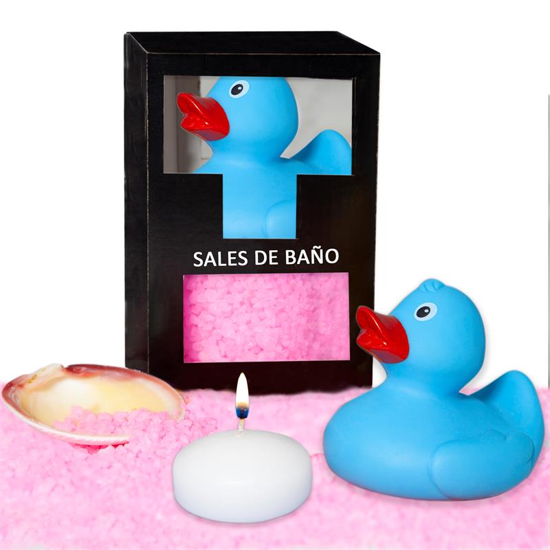 Set Sales Bano Aroma Rosas Pato Vela y Concha 150 gr