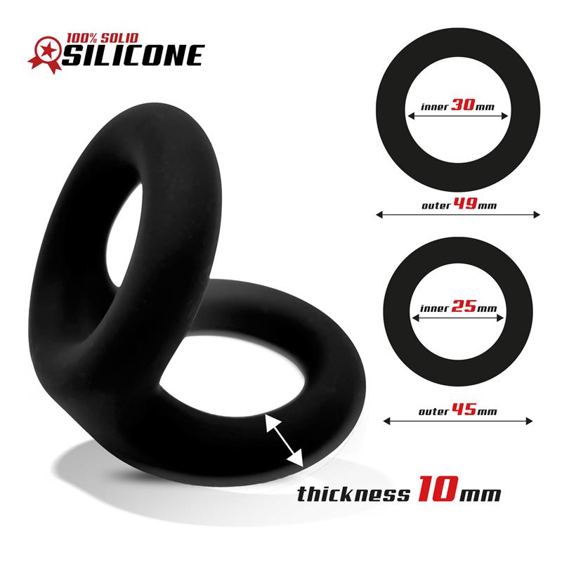 Anillo Doble para el Pene Silicona Solida 25 3 cm