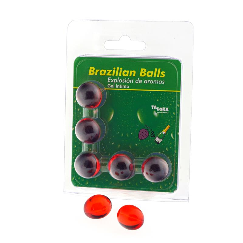 Set 5 Brazilian Balls Explosion Aroma de Fresa Champan