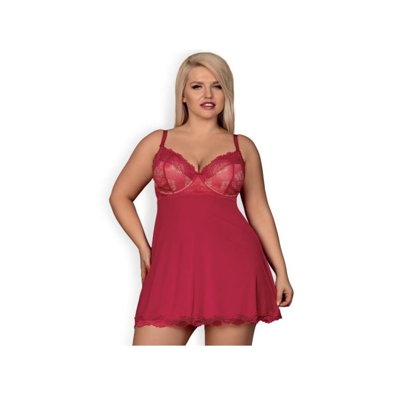 Rosalyne Babydoll y Tanga Rojo Talla S M