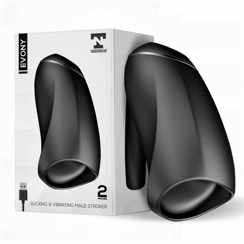 Evony Masturbador Masculino Sexo Oral Succion y Vibracion 2 Motores USB Silicona