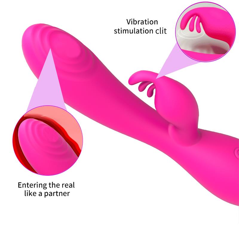 Conejito Vibrador Magic Stick con Pulsacion Fucsia