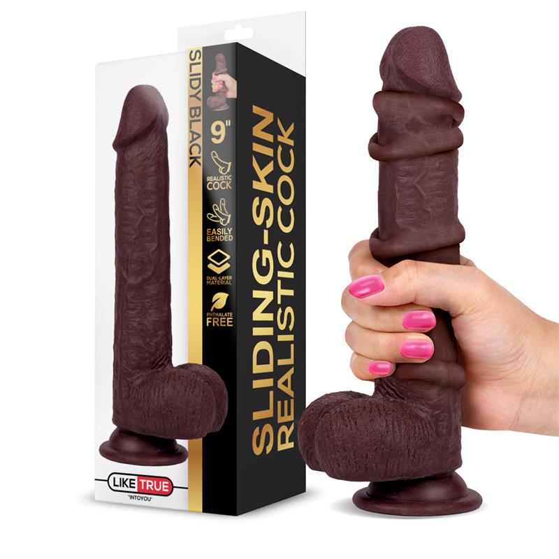 Slidy Dildo Realista Dual Layer Retractil y Orientable 9