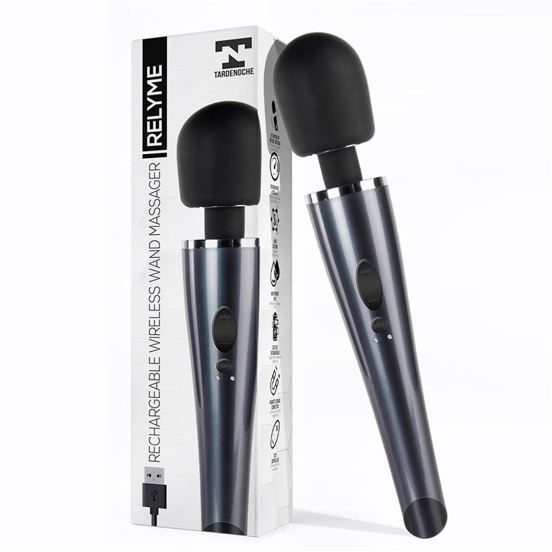 Wand Massager Relyme USB Silicone Black