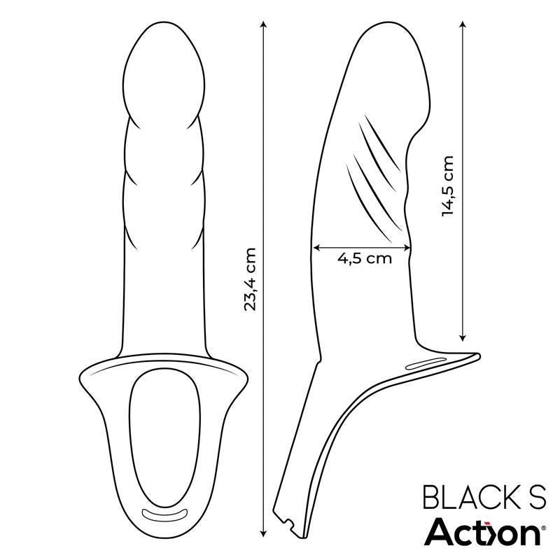 Arnes Strap On con Dildo Hueco Silicona Premium Talla S Negro