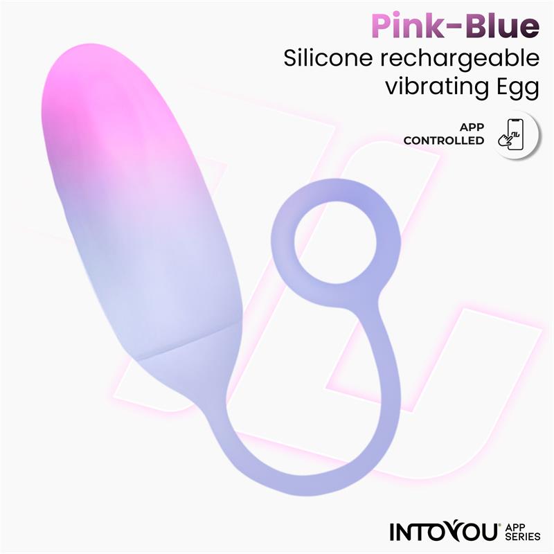 Huevo con APP Silicona Doble Capa Rosa Azul