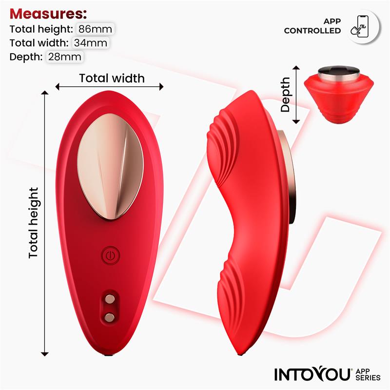 Vibrador de Braguita con APP Silicona Rojo