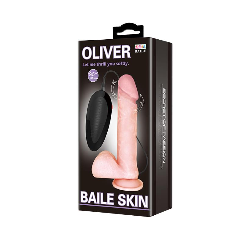 Oliver Dildo Realista con Vibracion y Rotacion Control Remoto