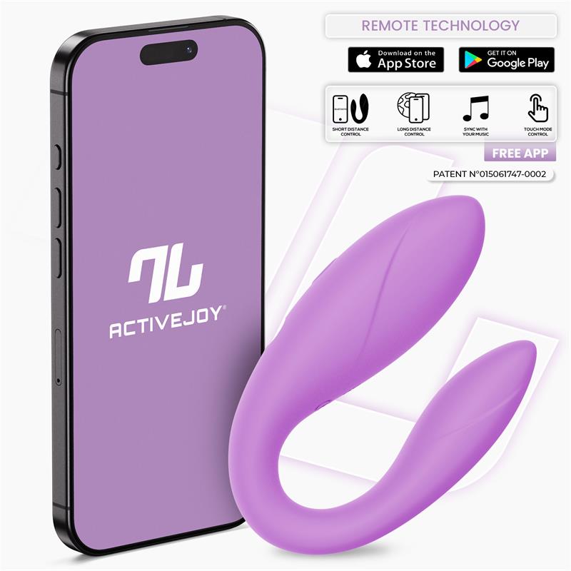 Juguete para Parejas con APP Flexible Silicona Lavanda