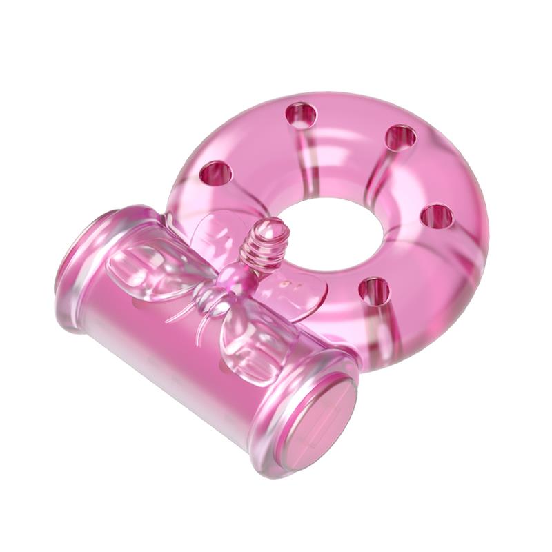 Baile Anillo Vibrador con Preservativo Color Rosa