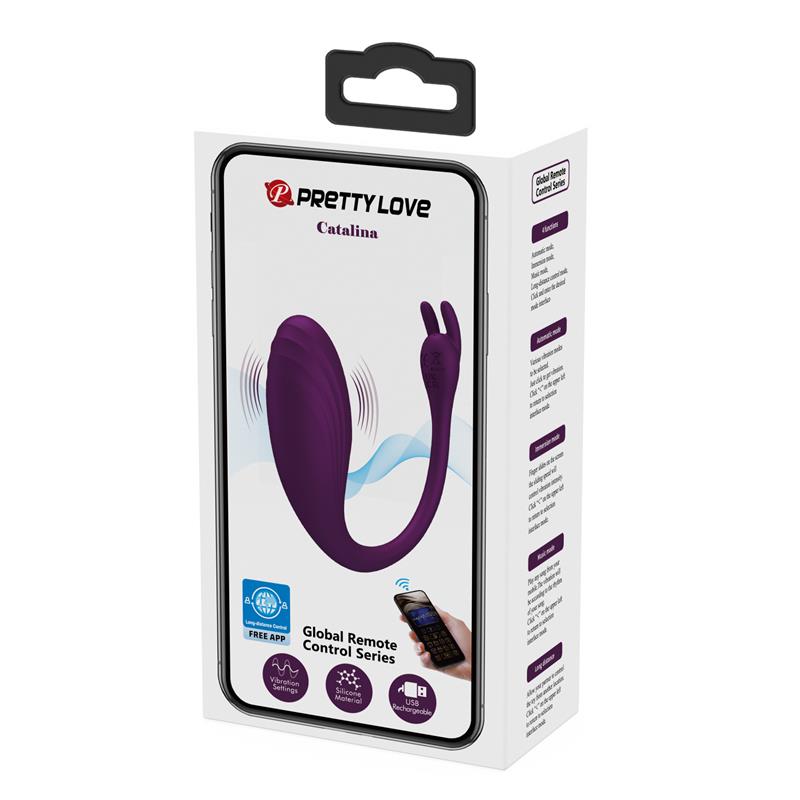 Catalina Huevo Vibrador con APP Purpura