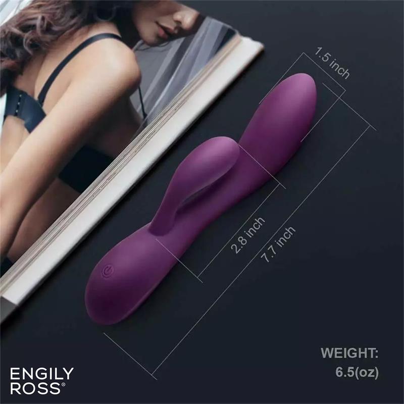 Bacall 30 Vibrador Silicona Liquida Inyectada Doble Motor USB Purpura