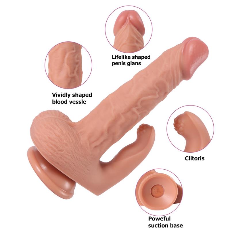 Haydon Dildo con 20 Modos de Vibracion y Estimulador de Clitoris