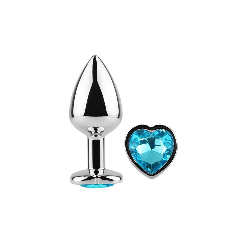 Plug Anal de Metal Corazon Azul Talla S